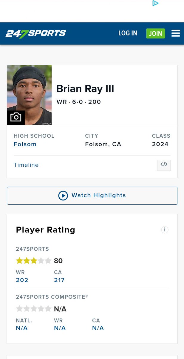 I am so honored and blessed to have been ranked a 3 star by @247Sports!!! Thank you @BrandonHuffman as well as all the coaches that have supported me throughout my journey!! The work continues! 😤