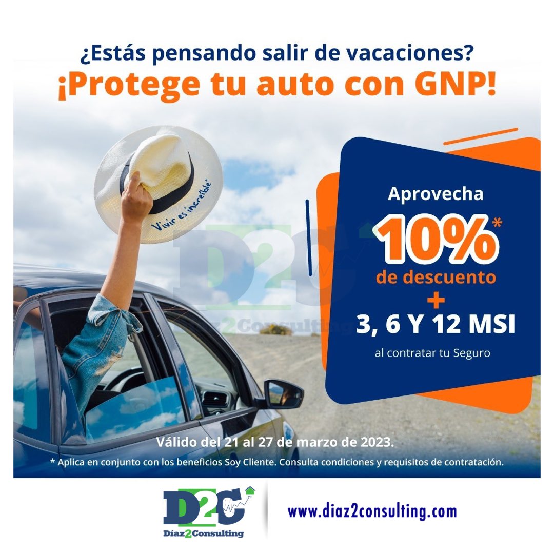 diaz2consulting's tweet photo. Para que tus VACACIONES sean placenteras y seguras, no olvides proteger tu AUTO…
#D2CEnTuAuto #vacaciones #placenteras #seguras #tranquilidad #protección #precaución #diversión #familiasegura #conduceseguro https://t.co/E2fLoT2rSr