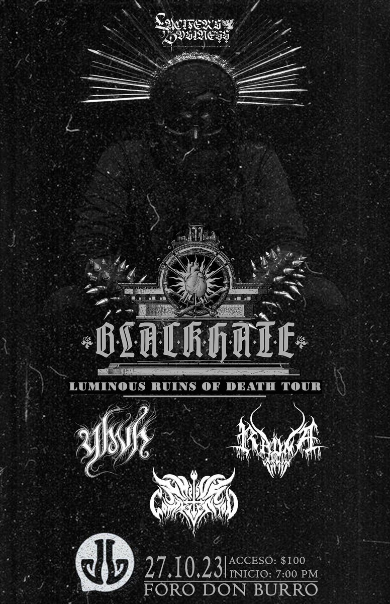 jv_Matus's tweet photo. Por primera vez, #BlackHate se estará presentando en el #Forodonburro de #Chihuahua, al lado de #YHVH, #RADNA e #ImpiousCommunion el próximo 27 de #octubre, presentado por #LucifersBusiness.
#MetalMexicano #BlackMetal #Live #Tour #Gira #NewSingle #NewAlbum https://t.co/AeI6XbYZep