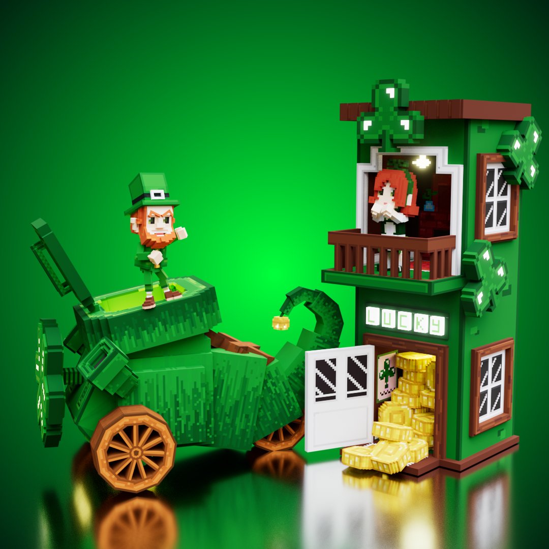 <A Story of St. Patrick's Day>
St. Patrick's Day VoxEdit Contest Entries
May the blessings of Saint Patrick behold you.
Good Luck☘️

<a href="/VoxEdit/">VoxEdit</a>
<a href="/TheSandboxGame/">The Sandbox</a>

#NFT  #TheSandbox #SandboxGame #SandboxMarket #3D #Voxel #VoxelArt #VoxEditWeekly #sandfam #HongKong  
<a href="/borgetsebastien/">Sebastien 🏞</a>