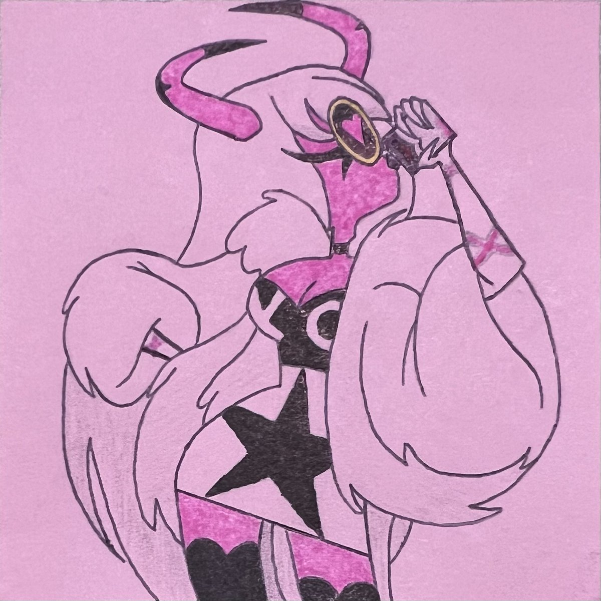 J1R_Productions's tweet photo. They let me out because I’m still famous, and rehab is for sad, loser wash-ups. So, your sister says hi." #Drawing #Doodle #PostIt #HelluvaBoss #VerosikaMayday #Succubus #PopStar #MrsVerosika #Succubitch https://t.co/30yHBIL7Gc