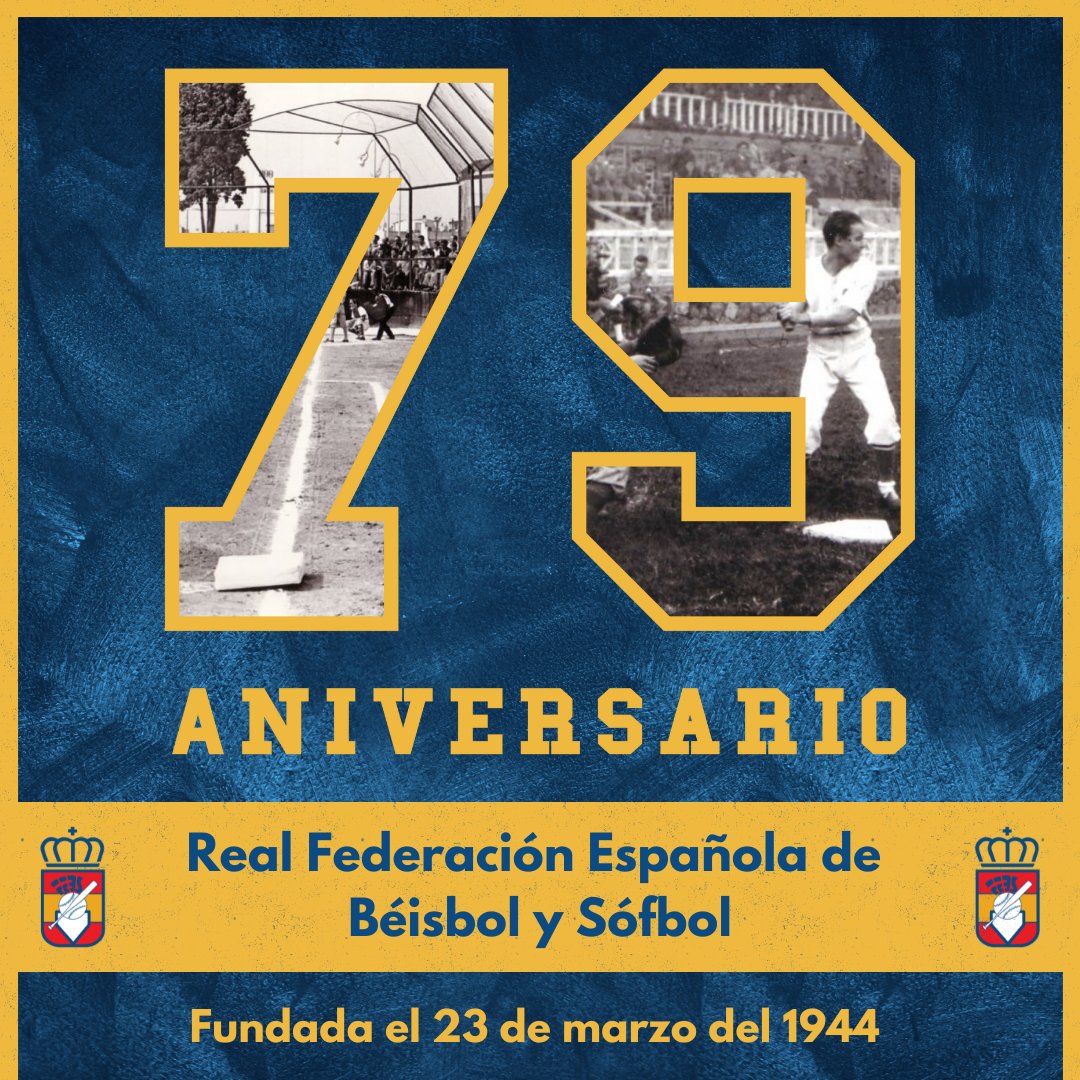Tal día como hoy hace 79 años se fundaba la Real Federación de Pelota Base, la cual derivó con los años a la actual Real Federación Española de #Béisbol y #Sófbol que conocemos 🥎⚾️

La #RFEBS está hoy de celebración, por los 79 años trabajando para nuestros deportes en España 🎉