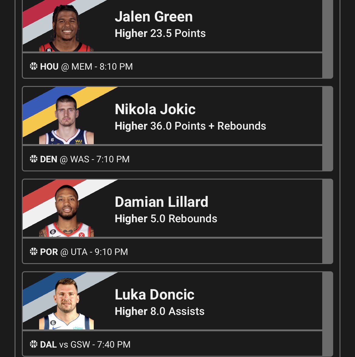 PickStop4's tweet photo. Goodluck to all tonight 👏🏻👏🏻#prizepicks #undersog #nba #nhl #cbb https://t.co/2aZORJUozG