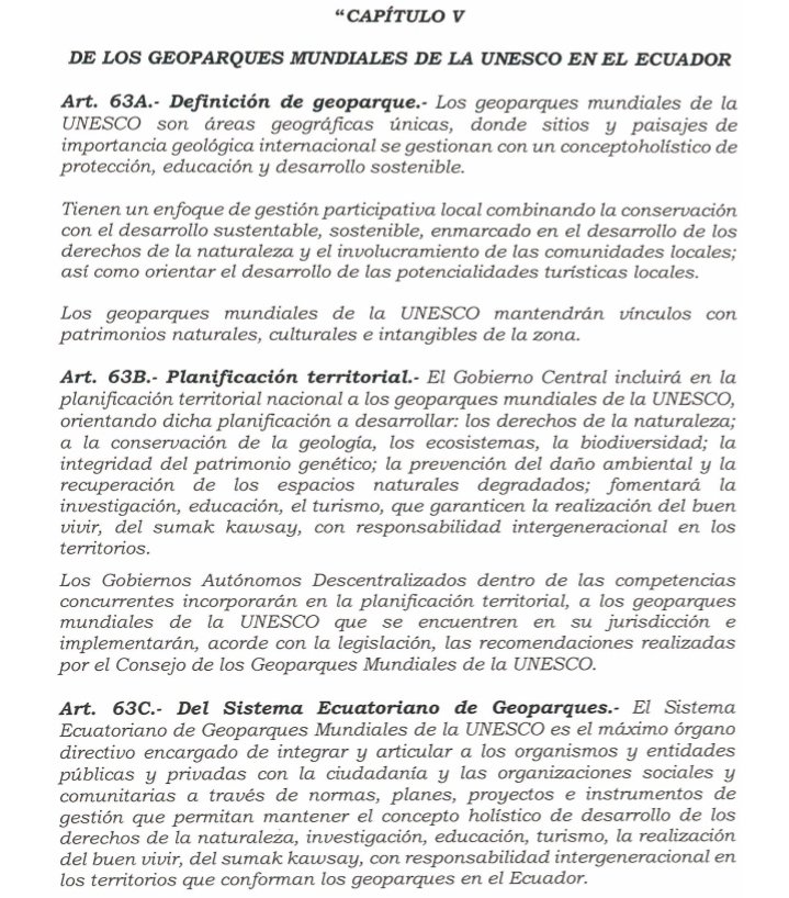 GeoparqueS's tweet photo. 📌🎉Los Geoparques se encuentran en la Ley Orgánica reformatoria del Código Orgánico del Ambiente y del código orgánico de Organización territorial, autonomía y descentralización.
Conservación del Patrimonio Geológico 📌

#GeoparqueNapoSumaco https://t.co/0QJcyF03Af