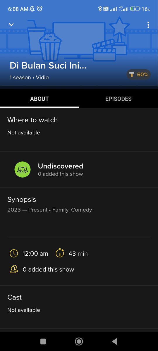 Yang nonton Di Bulan Suci Ini... Udh bisa check in di TVTime yak. Capek dah bikin mulu tipa ada series indo yg mau gw tonton mesti bikin dulu huft.