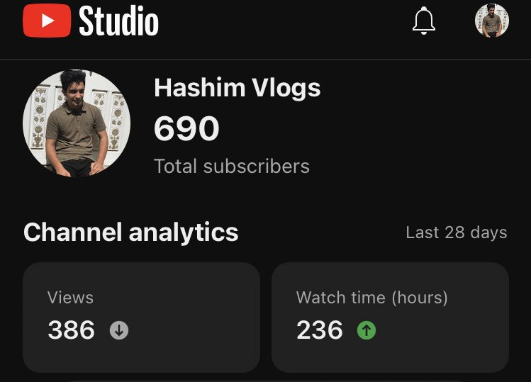 HashimHashmi16's tweet photo. @TeamYouTube    Dear yt studio team my channel have 1 year  old and also my channel getting  more then 70+80 views par day when your viewers on YouTube feature graph not enbled in my yt studio sir please enabled this feature in my yt studio as soon as possible thanks you https://t.co/qhSCinIXKw