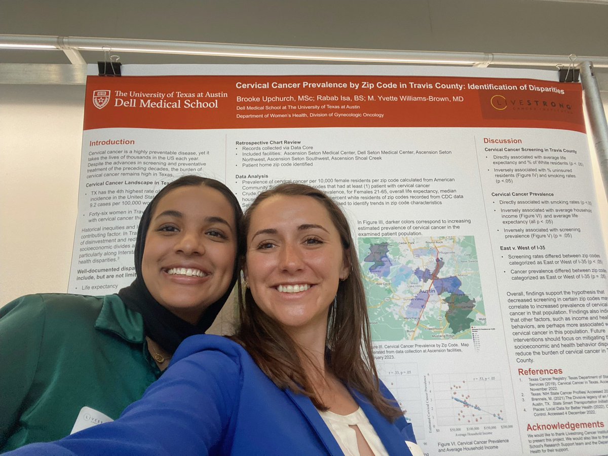 rababisaaa's tweet photo. We enjoyed learning from &amp; presenting our research about Cervical Cancer Disparities by Zipcode at @Livestrong Cancer Institute Research Symposium this morning.

Thank you for sharing @MaramMPH and for the support @MYvetteWB @DellMedSchool! 🤘🏽 https://t.co/Goyqmr9sRD