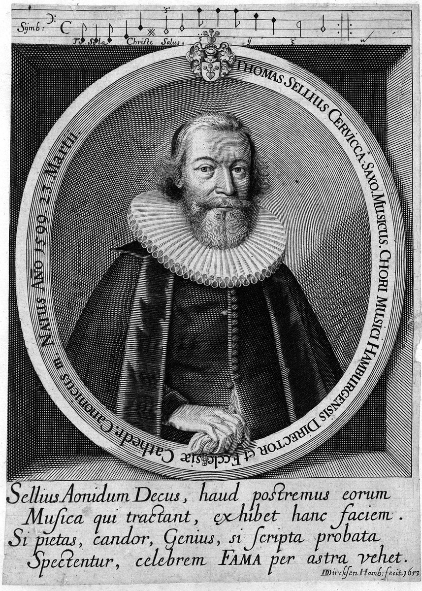 Today marks the 424th anniversary of the birth of the German #baroque composer, Thomas #Selle. He was an alumnus of the Thomasschule in #Leipzig, where he'd have been student of  J. H. #Schein. In 1641, he was Kantor of the Johanneum in #Hamburg. :-) 🌼 🧭 Zörbig 🇩🇪 #Deutschland