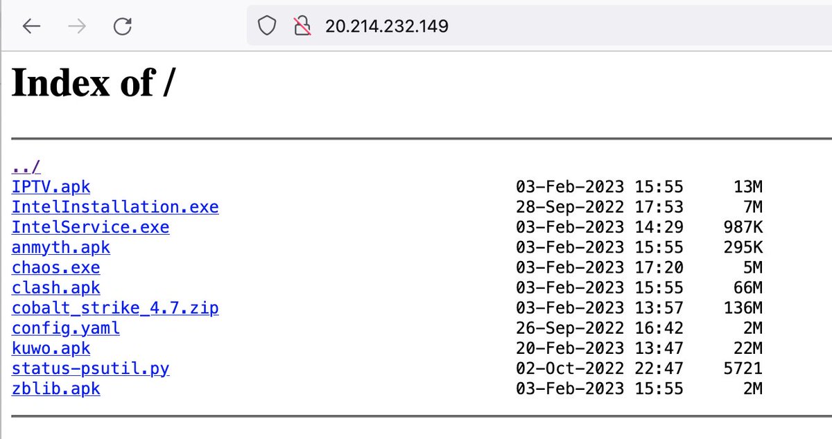 sicehice's tweet image. #opendir hosting #SpyAgent #SpyNote #Chaos #QuesarRat #CobaltStrike

20.214.232[.]149