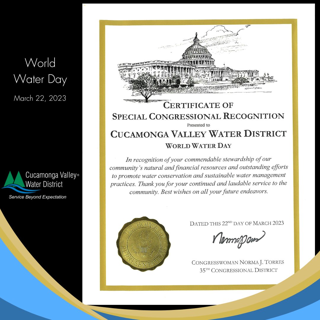 cvwdwater's tweet photo. Today, CVWD celebrates World Water Day. We thank Congresswoman Norma J. Torres for being committed to working with us to help create a more sustainable water future!
#CVWDWater #WorldWaterDay @NormaJTorres https://t.co/s79q3WTfmF