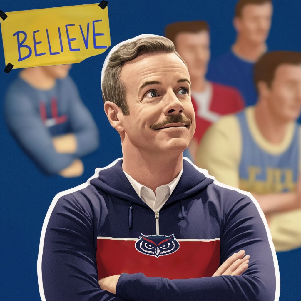 MartinVolinsky's tweet photo. BELIEVE 🏀🦉@CoachDustyMay @FAUMBB @FAUAthletics @TedLasso @MarchMadnessMBB 

#WinningInParadise #FAU #TedLasso #DustyMay https://t.co/wVZcq2jS5k