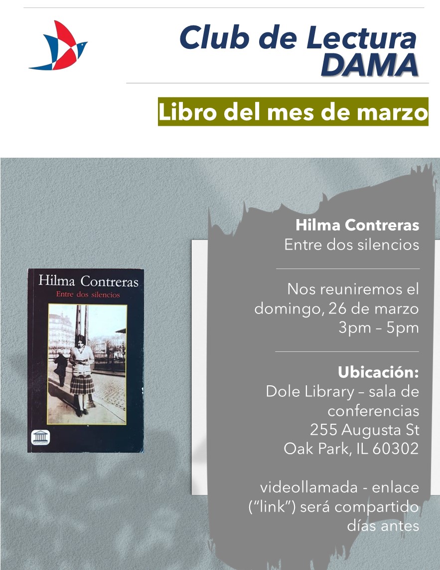 Para más información envíanos un mensaje privado o escríbenos a info@damamidwest.org.

Nuestra Directora de Relaciones Públicas, 
<a href="/Dannilda12/">Dannilda</a> presentará un perfil de Hima Contreras