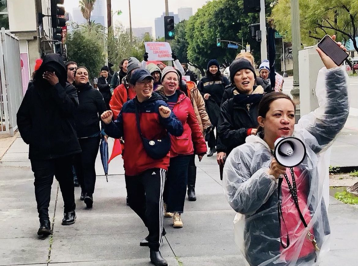 Cecille, <a href="/AF3IRMLA/">AF3IRM Los Angeles</a> member, <a href="/UTLAnow/">United Teachers Los Angeles</a> teacher, and LAUSD parent, is on strike at her school where she teaches 2nd grade! She walked the line two days and will be on strike again tomorrow alongside 60,000 other workers, mostly women, women of color, across Los Angeles!