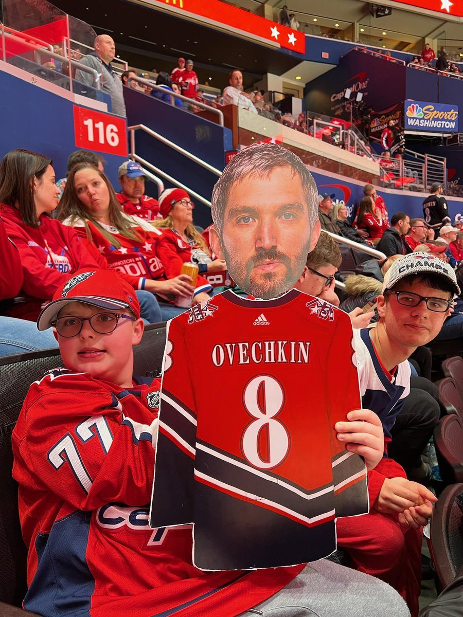 A dynamic duo want to thank <a href="/ovi8/">Alex Ovechkin</a> and the <a href="/Capitals/">Washington Capitals</a> for tickets to last night’s game against CBJ. 

The ginormous Ovi head was a huge hit with these two. 

#ALLCAPS #HockeyIsForEveryone