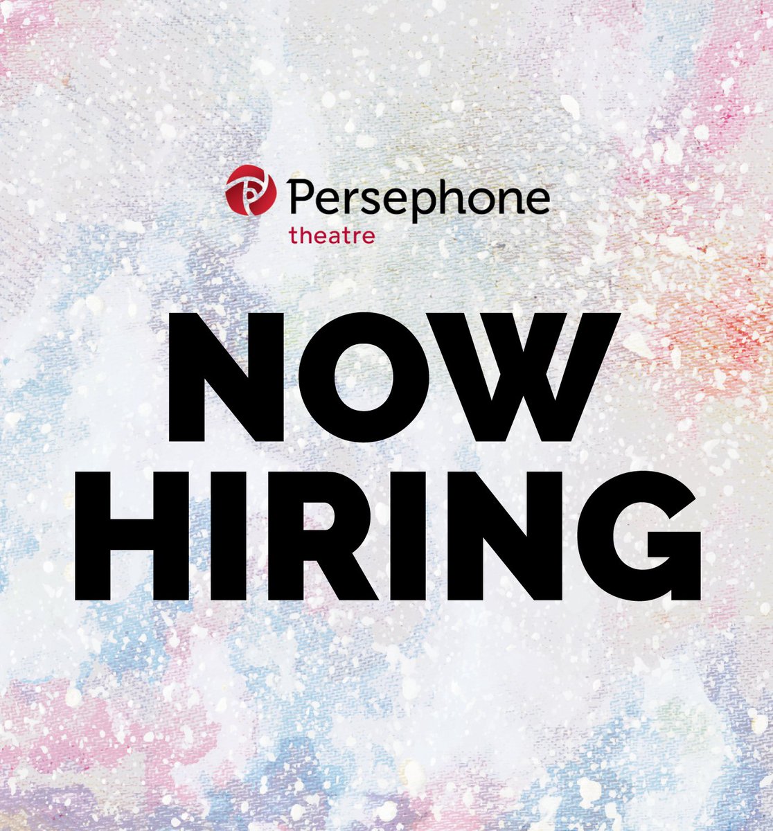 Now Hiring: Production Manager
 
The Production Manager is a key member of our production team and an integral part of the creative visioning and smooth execution of all productions and presentations that happen in Persephone’s facilities.

Details at the link on our profile.