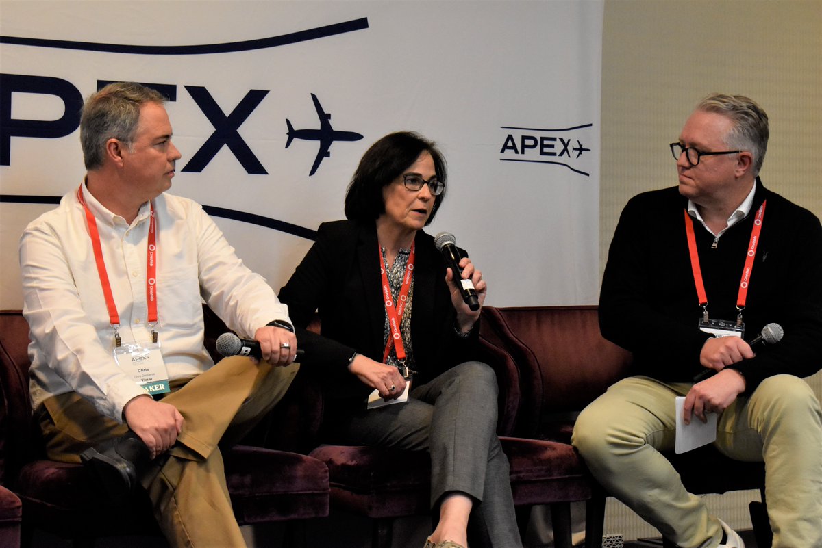 theAPEXassoc's tweet photo. Matthew Blay, @InadviaVideo, moderates the panel "Inflight Advertising Opportunities in the Streaming Environment" to discuss the opportunities of ad-supported D2C-IFE.

Mary Rae Esposito, @spafax
Chris Demange, @ViasatInc

#APEXTECH #PaxEx #IFE #Aviation https://t.co/qhh2JMrMPD