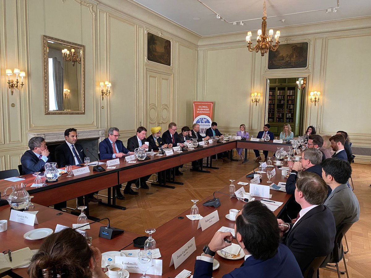 SandhuTaranjitS's tweet photo. Joined @SenatorHagerty for a business roundtable at the @MeridianIntl hosted by @AMBSHolliday 

Wide ranging discussion on India-US engagements in health, critical and emerging technology, education  and partnerships in the Indo-Pacific https://t.co/gGUQVmfVe9