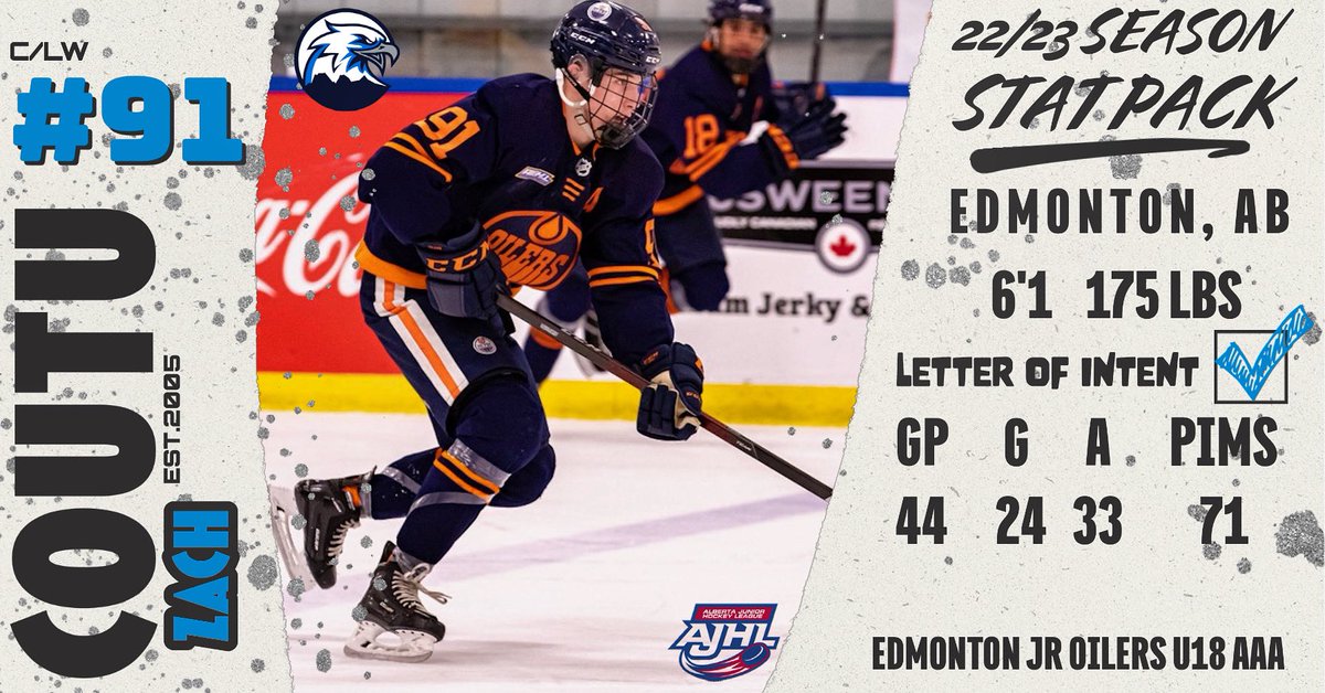 SIGNING ALERT 🖊️

The Canmore Eagles are excited to announce that we’ve signed Zach Coutu of the Edmonton Jr Oilers for the 23/24 season.

Welcome to the Bow Valley Coutu family. 

#abovetheclouds 

⛰️🦅
