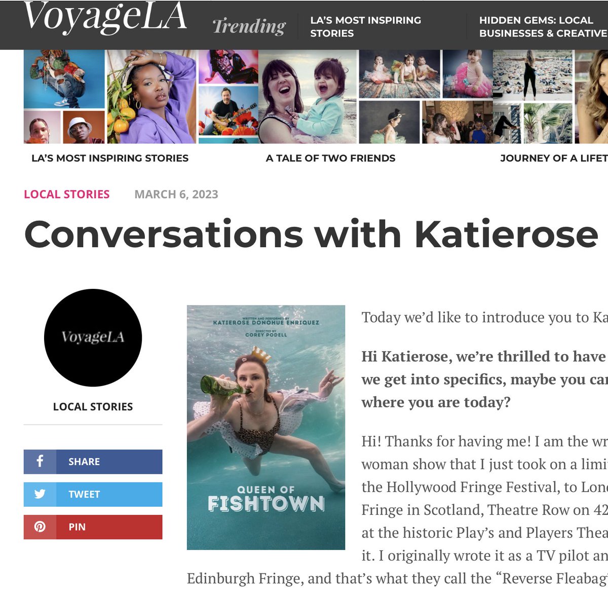 Did this Interview with Voyage LA magazine talking about my life and journey to Los Angeles, the trials of renting historic property, taking risks, my education, career and of course, Queen of Fishtown! Thx <a href="/VoyageLAmag/">Voyage LA</a> 
voyagela.com/interview/conv…