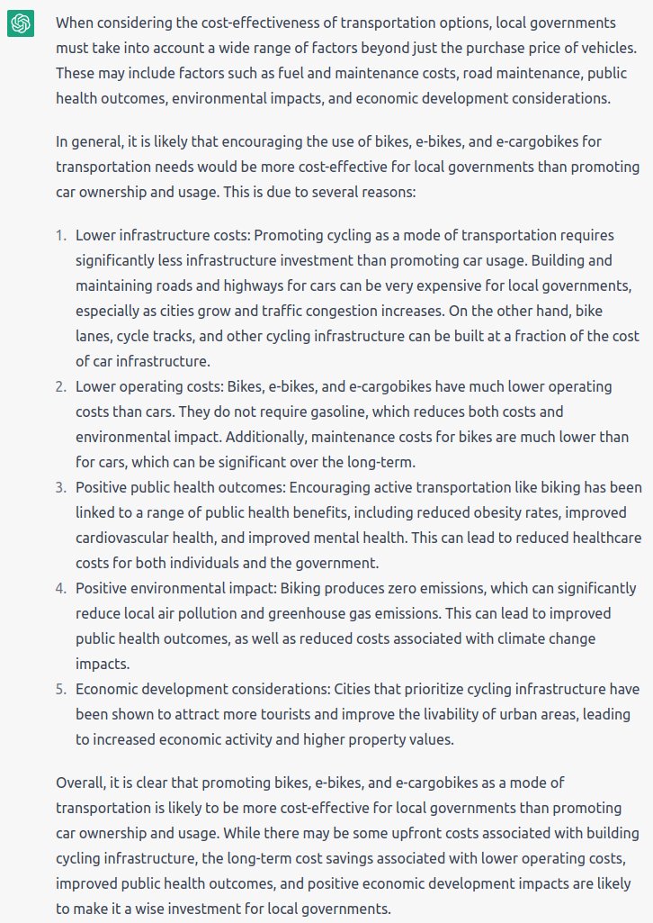 andyhubbert's tweet image. RT @YimbyEarth@urbanists.social
Nice summary of why bike infra makes sense for local governments to invest in.
#ChatGPT #cycling #BikeTooter #urbanism #yimby
urbanists.social/@YimbyEarth/11…
