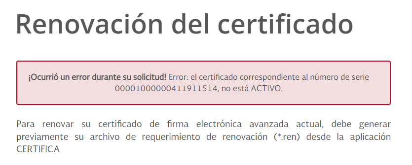 javier_drifter's tweet photo. @SATMX  Hola, tengo problemas para renovar mi E.firma, ya tengo el archivo .ren, pero cuando quiero continuar en certisat me sale esto: https://t.co/ZQN3Yp1NZE