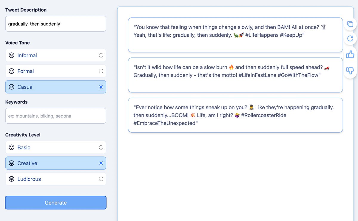 CrearAI's tweet photo. https://t.co/iMTLmfKIbk will allow you to compose tweets in the tone of voice of your own existing twitter profile.

It will also allow you to write long essays and blog posts with the click of a button.

What other templates would be useful for you? https://t.co/K7OLBgBc9H