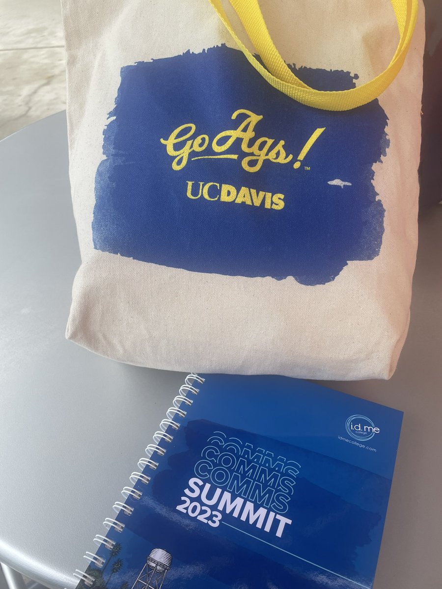 DoraliciaGaray's tweet photo. .@ucdavis swag is on point! Thanks for a day filled with information, connections, and (dancing?!) #GoAgs #UCDCommsSummit https://t.co/0S90Y2FliP