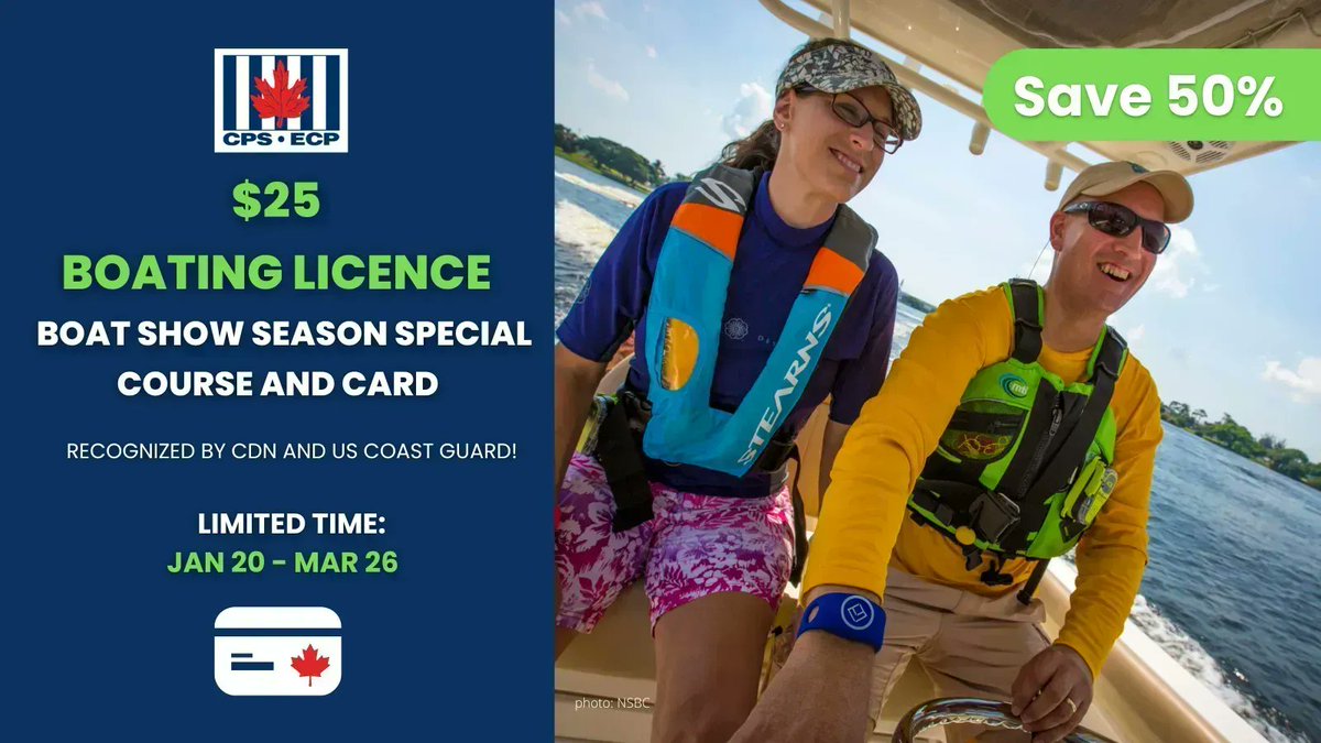 CanBoatNSavoir's tweet photo. ⚓️ Get Your Boating Card for $25! Offer expires March 26. Register today ▶️ https://t.co/KmvIxbvXBp  #boatlife #fishing https://t.co/vonyvzr6VS