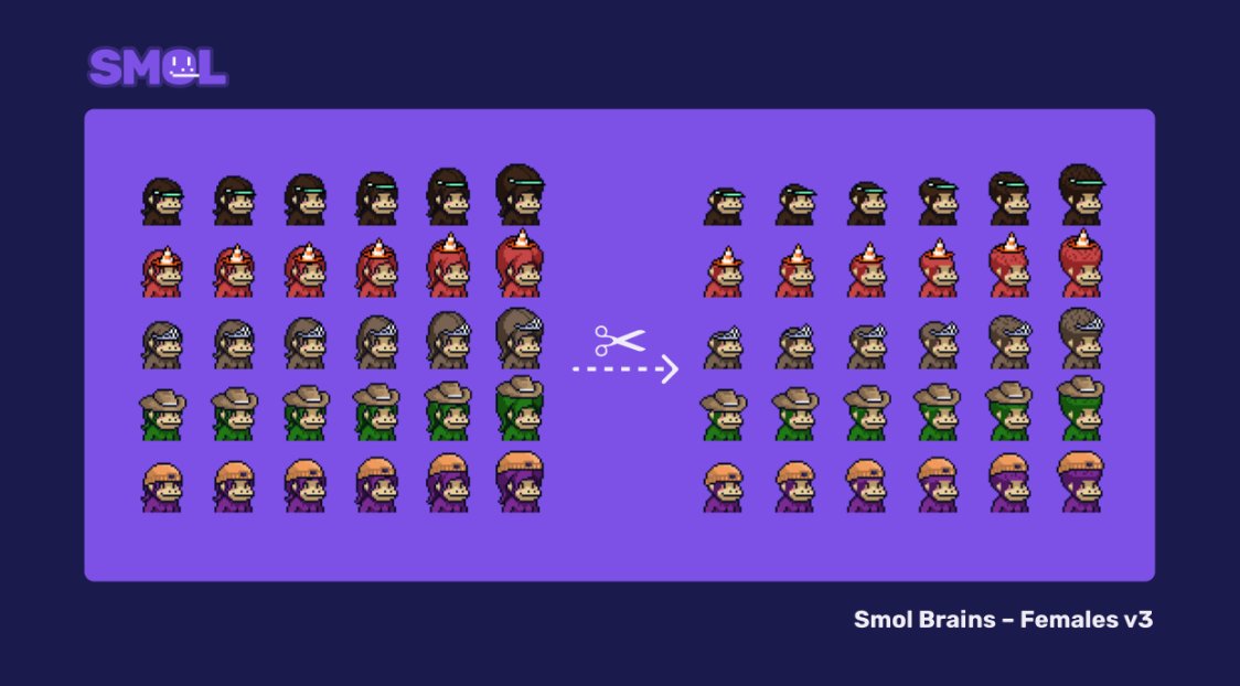 smolverse's tweet photo. Toggle Hair on Female Smols 💇

On-chain female Smol holders will have the flexibility to change their Smol's appearance by toggling their hair on or off, opting for the hairless look typically associated with the male Smols or the classic Smol Bouffant! https://t.co/jtHZGkxu1k