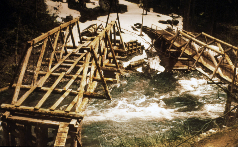 Construction on the Fish Creek Bridge, near Diamond Lake, dated 1938. On #WorldWaterDay2023, what's your favorite bridge or water feature on a National Forest?