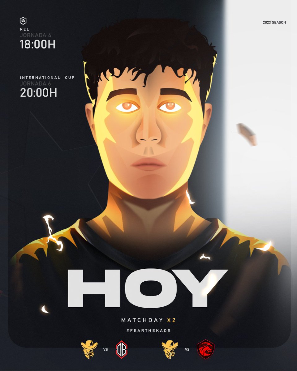 Kaos eSports (@kaosesportsgg) on Twitter photo #CR | MATCH DAY
Día de jornada doble, estamos listos para enfrentar a grandes rivales con la misión de ganar y sumar.
🏆| <a href="/RoyalEliteLeag/">Royal Elite League</a>
⚔️| Jornada 4
🆚️| <a href="/Originblood1/">Originblood</a>
⏰️| 18:00🇲🇽
🏆| #InternationalCup
⚔️| Jornada 6
🆚️| #CSG
⏰| 20:00HS 🇲🇽
¡A por la victoria jinetes! #CR | MATCH DAY
Día de jornada doble, estamos listos para enfrentar a grandes rivales con la misión de ganar y sumar.
🏆| <a href="/RoyalEliteLeag/">Royal Elite League</a>
⚔️| Jornada 4
🆚️| <a href="/Originblood1/">Originblood</a>
⏰️| 18:00🇲🇽
🏆| #InternationalCup
⚔️| Jornada 6
🆚️| #CSG
⏰| 20:00HS 🇲🇽
¡A por la victoria jinetes!