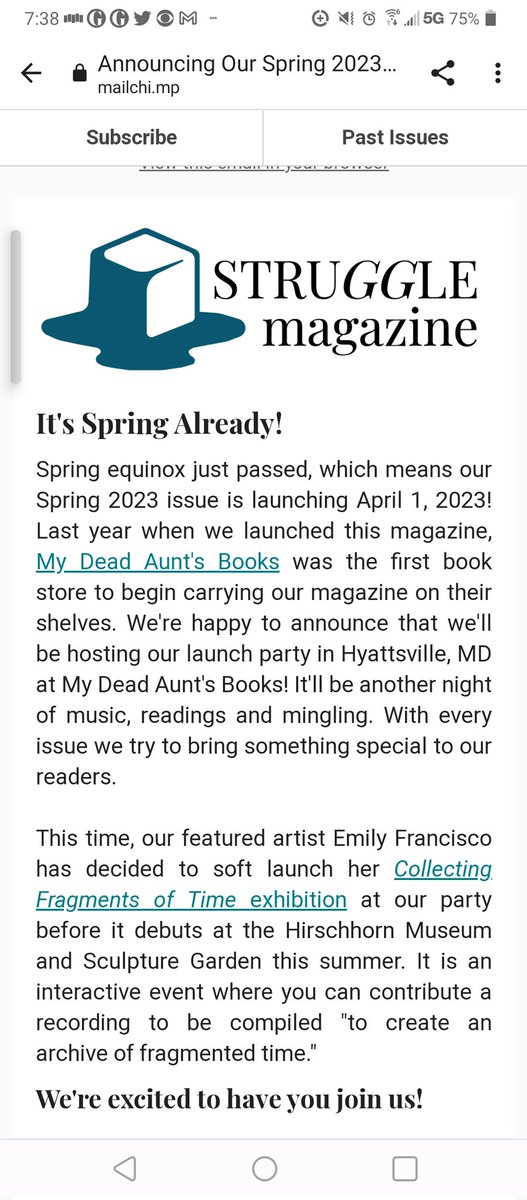PoetryFox's tweet photo. They dc folks. I will be doing a reading for my contribution to @strugglemagdc spring issue. Come on out. https://t.co/ZHRaezKVJM