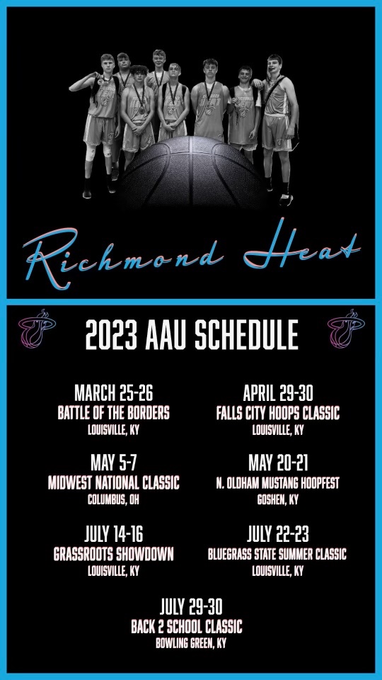 RichmondHeat1's tweet photo. The 2026 Richmond Heat boys program kicks off things this weekend in Louisville. Coach @tbrewer859 will have them ready https://t.co/QlcyvrH8TQ