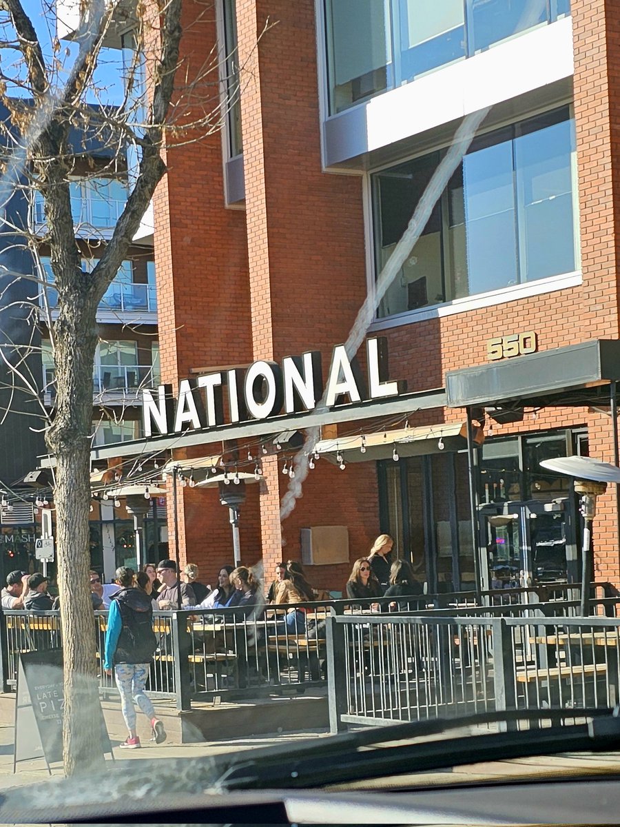#Calgary being its awesome self, 9 degrees and sunny is a while vibe today☀️  #patio #yyc #national #17thave