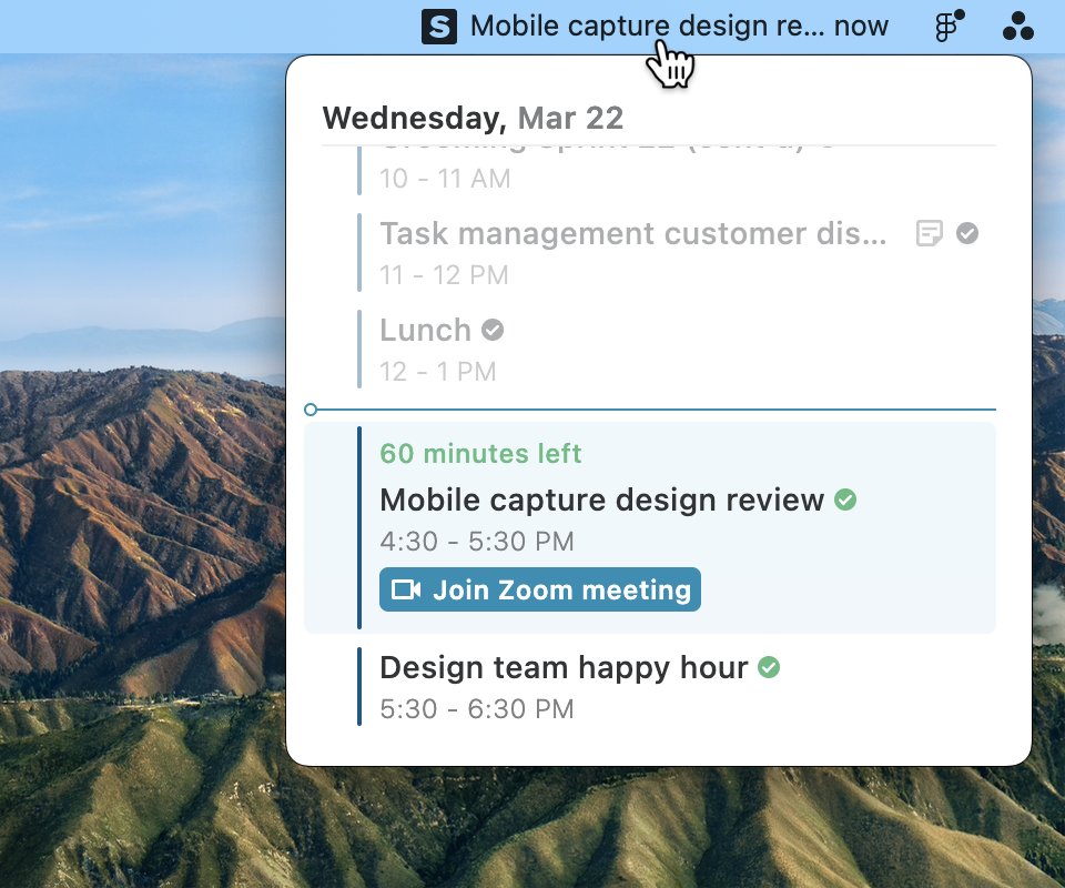 andrwlassetter's tweet image. The @RealStickyApp  menu bar app just got a bunch of requested updates! 

We built some new features to help you start meetings on time, resolve schedule conflicts, and end meetings on schedule all from the menu bar! 🧵

#productivity #timemanagement #meetings #flow