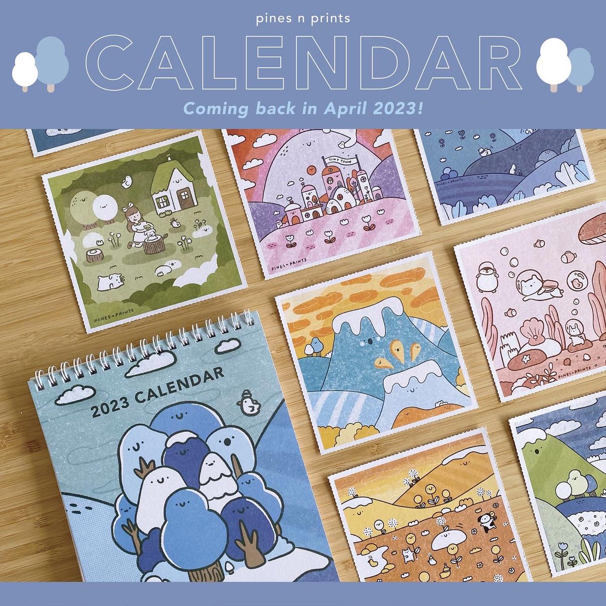 pinesnprints's tweet photo. my calendars that come with tear-out prints will be back in april!!🗓️🐥♥️ https://t.co/JBUIZ9lIRe