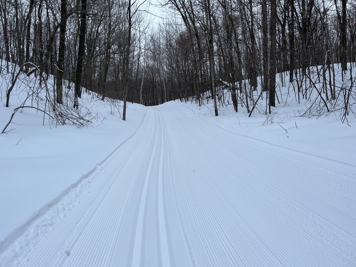 Groomed East side trail. Packed the skate deck and set classic tracks. Conditions could not be better. Get out and enjoy the long days and moderate temps. Some of the best skiing is yet to come.
