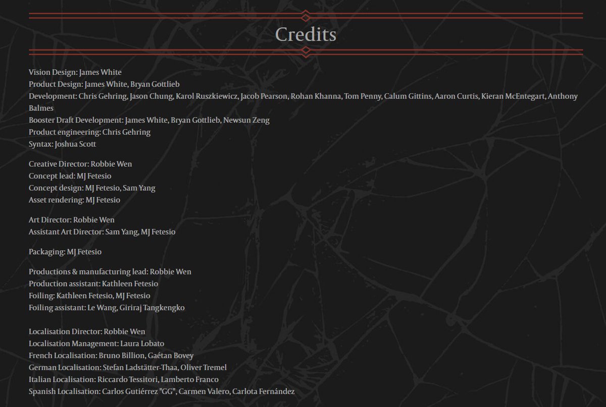 BryanGo's tweet photo. The "credits" page for Outsiders is now up. I thought I'd share it because I'm proud of my part in this set and this is a pretty big career milestone for me, but more so because there's a lot of names here that you probably don't see that often, and they deserve way more praise https://t.co/VsgINuHAdL
