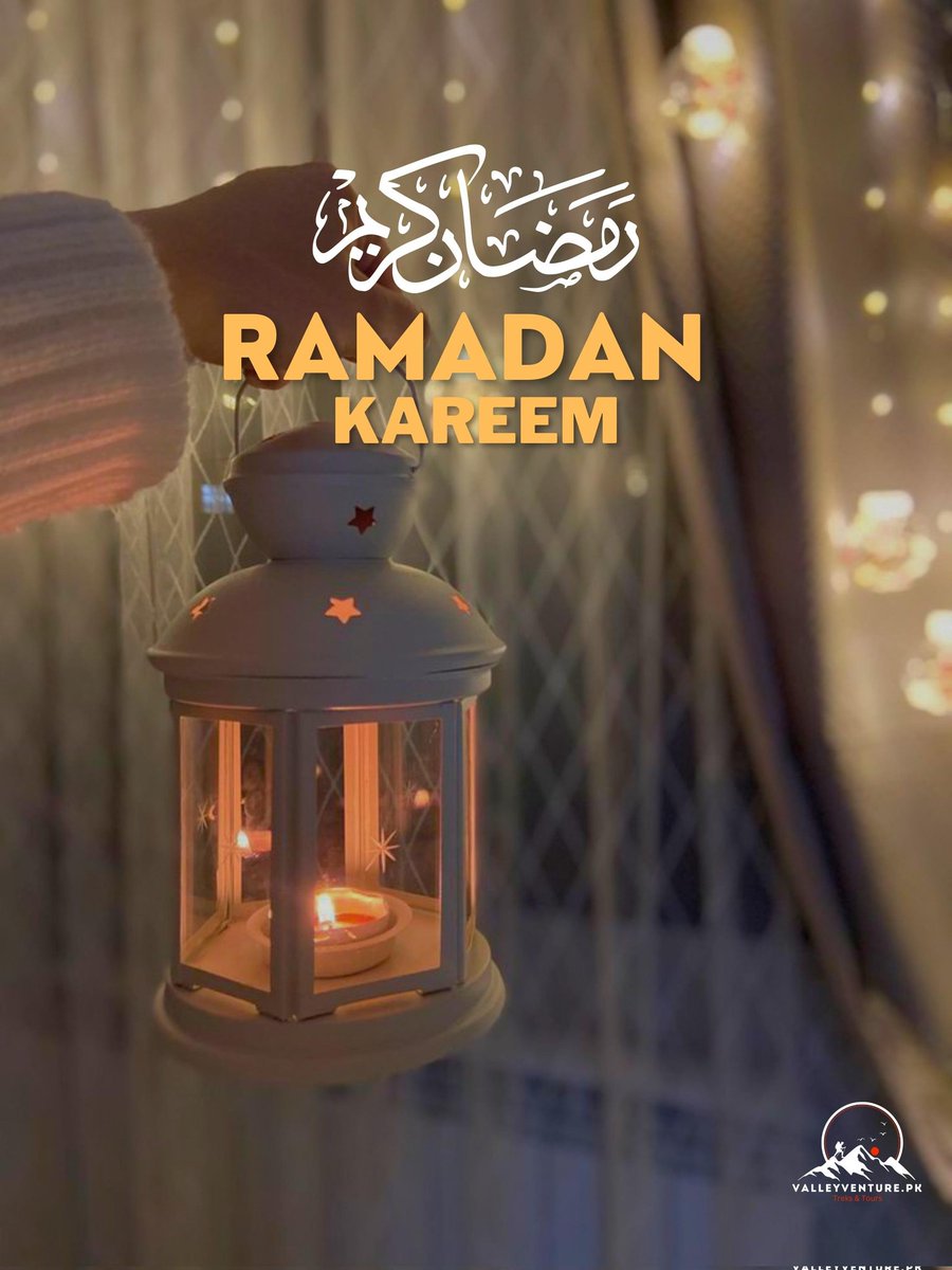 ValleyVenturePk's tweet photo. Ramadan Mubarak ✨
May Allah shower all His blessings upon you on this holy month. 

#valleyventurepk #ramadan #ramadankareem #ramadanmubarak #treksandtours #pakistan https://t.co/p7fzg3A2CQ