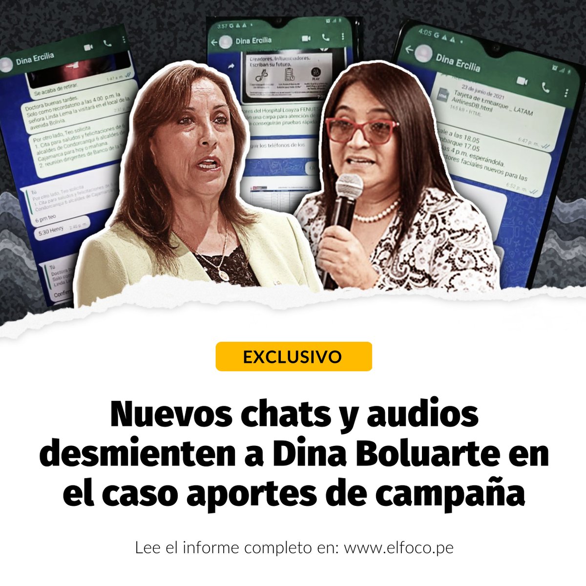 elfoco_pe's tweet photo. 🔴 EL FOCO tuvo acceso a conversaciones de WhatsApp entre la presidenta Dina Boluarte y Maritza Sánchez. Chats confirman que la mandataría sí tenía reuniones con Henry Shimabukuro y pedía pasajes y viáticos. 

Lee el informe completo: ➡ https://t.co/RaDhvvoJN3

✍ @azambranox https://t.co/QPUqpOtZnt