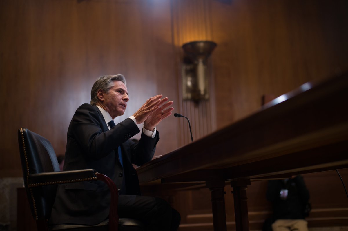 SecBlinken's tweet photo. I spoke to Senate committees today about the @statedept’s FY2024 Budget Request. This budget will help us advance the United States’ vision for a world that is free, secure, open &amp; prosperous—and deliver on issues that matter most to the American people. https://t.co/O7HIx1BMgm https://t.co/nHSe4BYvmw