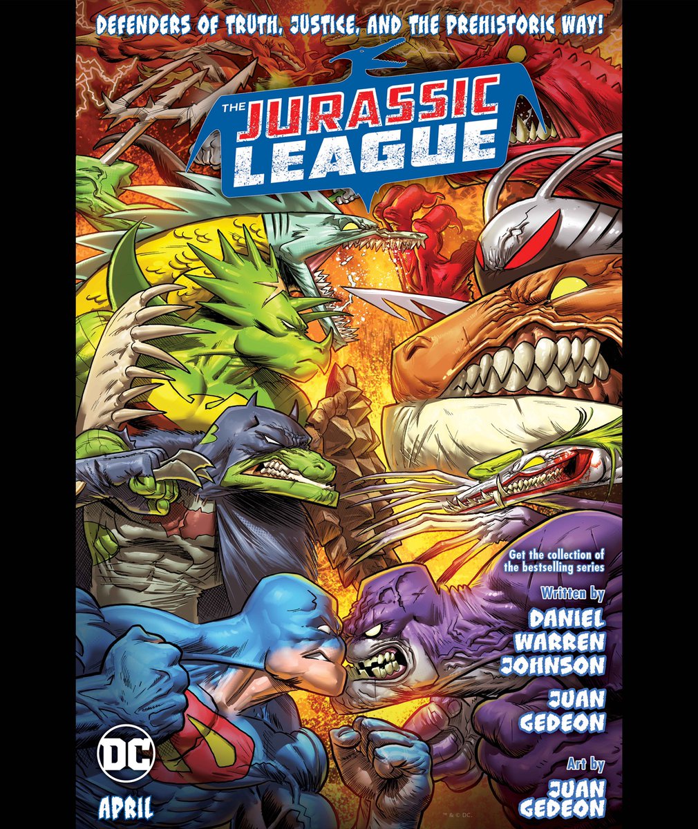 🦖🦇🦕ON SALE 4/18! ONE OF THE GREATEST COMICS I HAVE EVER HAD THE PLEASURE TO EDIT! Make sure to place your order through your LCS and tell them you want more #dinosaurs - THE JURASSIC LEAGUE Collects all 6 issues! Grab it before it goes EXTINCT! @DCOfficial