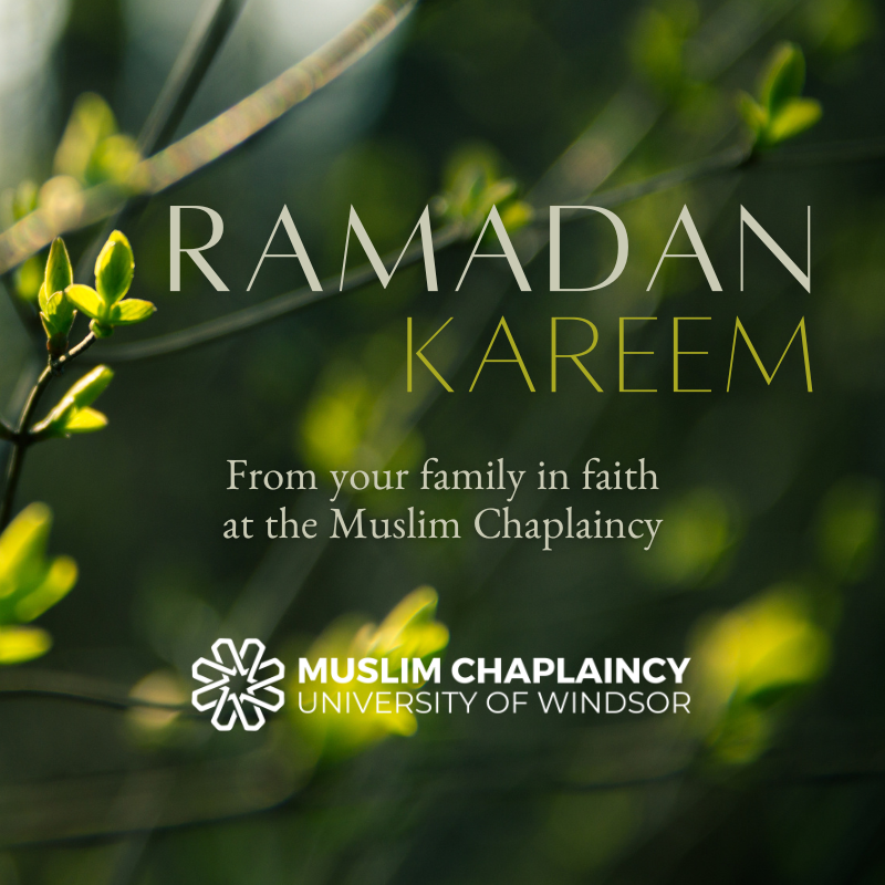 mcuwindsor's tweet image. A blessed Ramadan to all @UWindsor students, faculty, and staff observing this holy month. May we experience its blessings and tranquility.