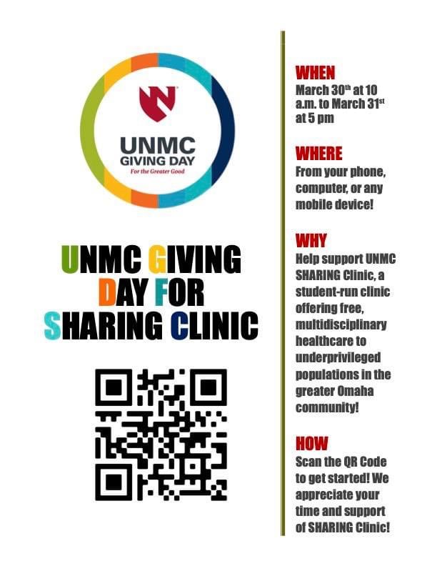 The UNMC SHARING Clinics are student run, multidisciplinary health care clinics that provide free services to underprivileged populations in Omaha.