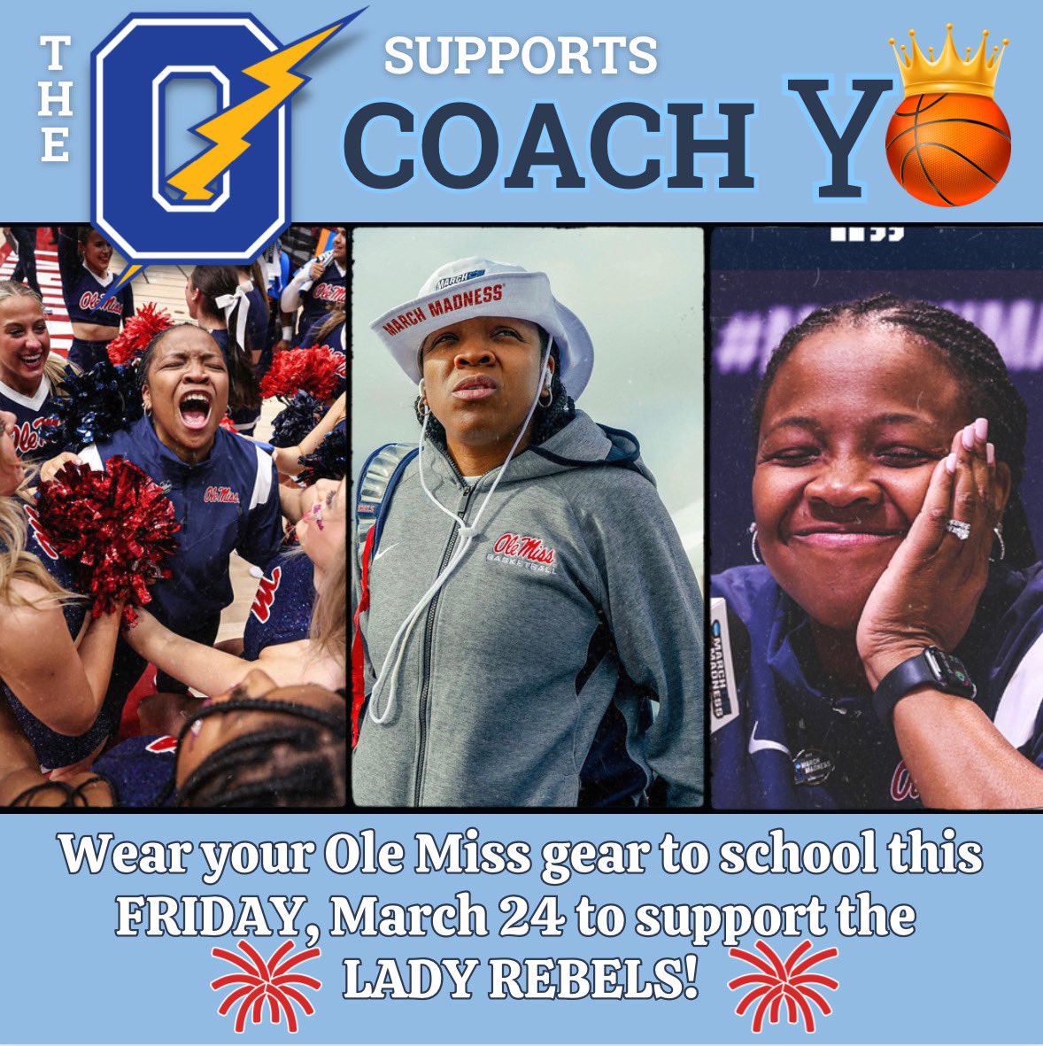 nlogan22's tweet photo. Good Luck @YolettMcCuin @OleMissWBB https://t.co/T1E0u8MvbB