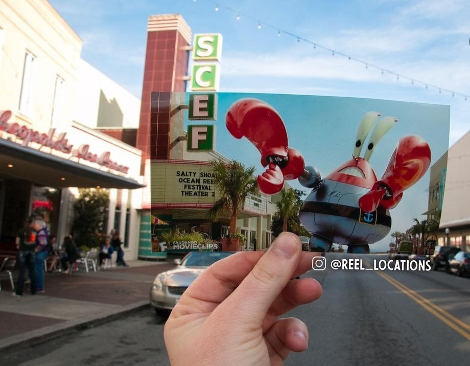 My favorite thing about this movie is how they filmed the live action parts on Broughton Street, Savannah and digitally added a beach at the end of it.