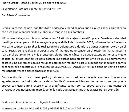 Del_Alba24's tweet photo. Estimado @CotoWolfgang  
Le hago llegar este mensaje a través de las redes,  puesto que son el único canal en el que puedo dirigirme para que, por  favor de ante mano, solicitar prontamente su apoyo en el caso de mi mamá, requiero información y su ayuda !! https://t.co/lDwyerWHMo