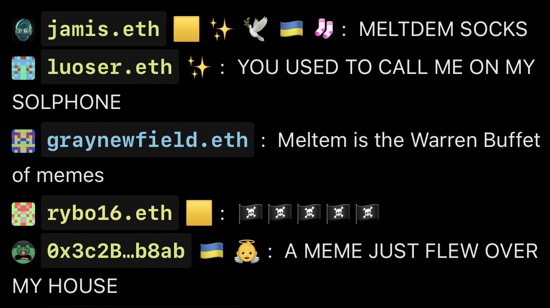 Memeconomy in full swing at pleasr.house <a href="/Melt_Dem/">Meltem Demirors</a>