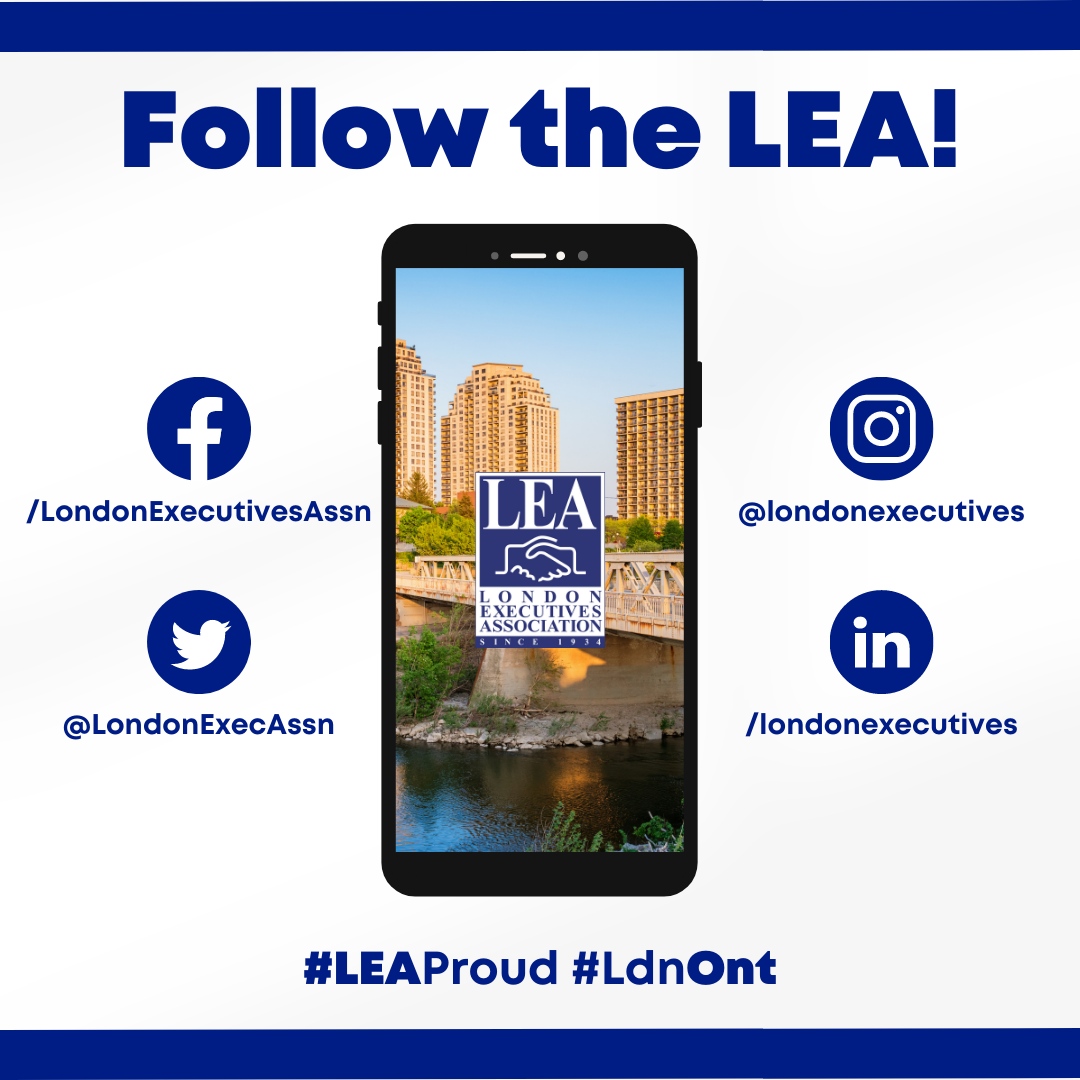 LondonExecAssn's tweet photo. LEA members, Londoners, and supporters of small business! We invite you to follow the LEA on our social media to keep up to date with our association and its incredible members!
We look forward to connecting with you and sharing stories!
#LEAProud #LdnOnt #SmallBusiness https://t.co/7nm9mtpo2n