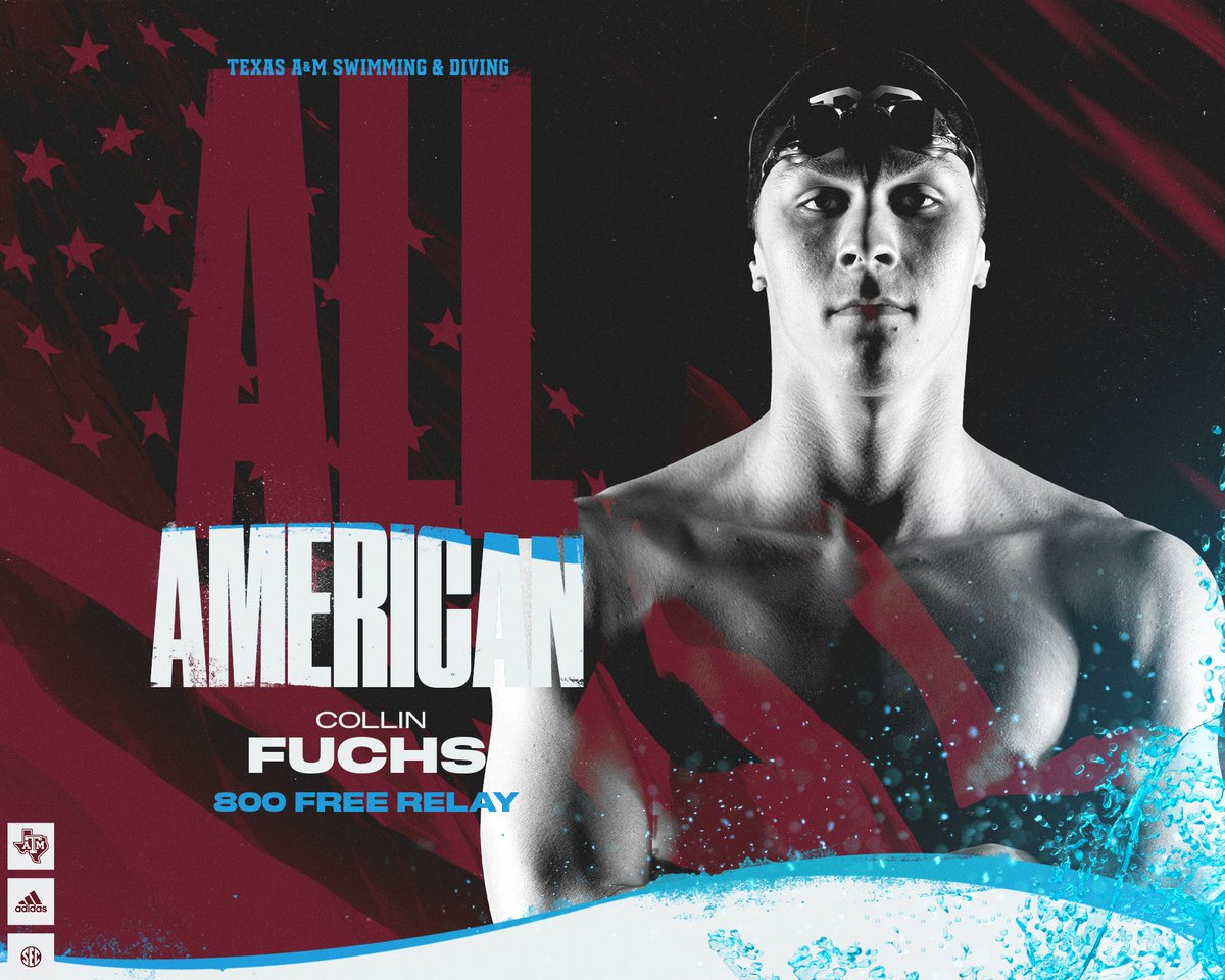 AggieSwimDive's tweet photo. Back-to-back top 1️⃣6️⃣ finishes for the Ags to start NCAAs as the 800 free relay team of Koko Bratanov, Baylor Nelson, Collin Fuchs and Conner Foote clock in at 6:16.32👍

#GigEm https://t.co/4TchNdmStA